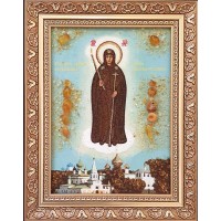 Неугасимая свеча - икона из янтаря (ар-386)
