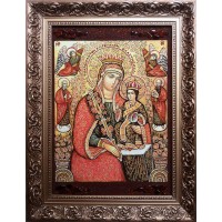 Нев'януча Троянда (Нев'янучий Цвіт) - ікона із бурштину, 30*40 см (ар-400/1)