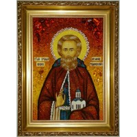 Никон Радонежский - икона из янтаря (ар-323)