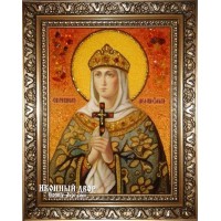  Рівноапостольна княгиня Ольга - іменна ікона з бурштину (ар-4)