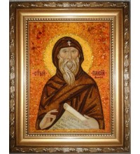 Паисий Великий - Качественная именная икона из янтаря (ари-028)