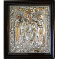 Печерська ікона Божої Матері - ікона Писана в срібному окладі (хм-06)