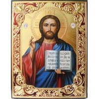 Писаная икона с сусальным золотом Спас Вседержитель (ВЧ-05)