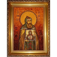 Платон Студійський - Іменна ікона з янтаря (ар-153)