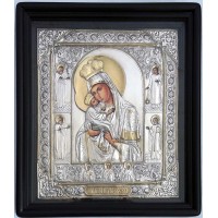 Почаївська ікона Пресвятої Богородиці - писана ікона, зі сріблом (хм-57)