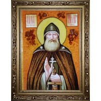 Преподобний Ілля Муромець, Печерський - ікона з янтаря (ар-286)