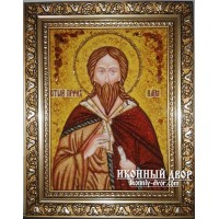Пророк Илия - Икона ручной работы из янтаря (ар-108)