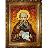 Савва Освященный - янтарная икона (ар-322)