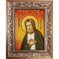 Серафим Саровський - ікона з янтаря (ар-152)