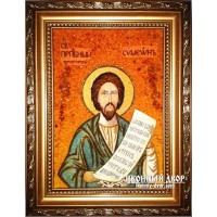 Симеон Верхотурський - Ікона ручної роботи, бурштин (ар-39)