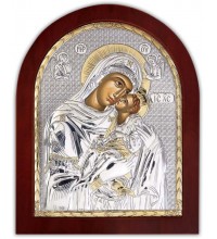 Сладкое Лобзание - Икона арочной формы с серебром и позолотой (GOLD)