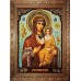 Смоленская икона Божьей Матери - икона с янтарем (ар-321)