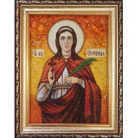 Стефанида Дамасская - икона из янтаря (ар-341)