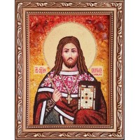 Священномученик Платон Горных - янтарная икона ручной работы (ар-374)