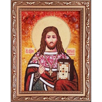Священномученик Платон Гірських - янтарна ікона ручної роботи (ар-374)