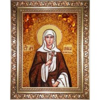 Святая Анна Готфская - икона из янтаря (ар-336)
