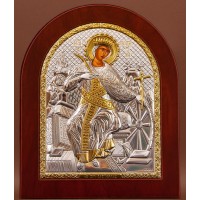 Святая Екатерина - Икона из Греции с серебром и позолотой 15*19 см (EK4-127)