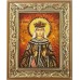 Святая Милица Сербская - именная икона из янтаря (ар-253)
