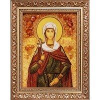 Свята мучениця Анісія Солунська - ікона з янтаря (ар-296/1)