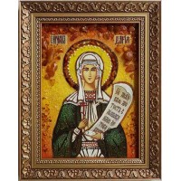 Свята мучениця Дар'я (Дарина), Римська - ікона з янтаря (ар-95)