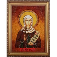 Святая мученица Наталия - икона из янтаря (ар-92)