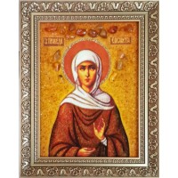 Святая праведная Елисавета (Елизавета) - икона из янтаря (ар-235)