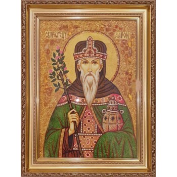 Святой Аарон Первосвященник - икона из янтаря (ар-383)