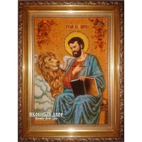 Святой апостол и евангелист Марк - Именная икона из янтаря (ар-168)