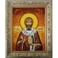 Святой апостол Стахий - икона из янтаря (ар-88)