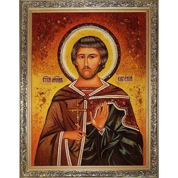 Святий Євген Севастійський - іменна ікона з янтаря, 60*80 см (ар-99)