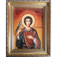 Святий мученик Трифон - ікона з янтаря (ар-298)