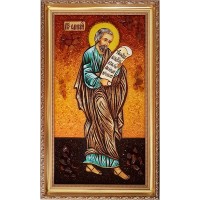 Святой пророк Елисей - икона с янтарем (ар-155)