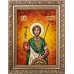 Святий Валентин - ікона з янтаря, ручна робота (ар-74)