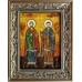 Святые мученики Косма и Дамиан - икона из янтаря (ар-324)