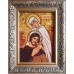 Святые Петр и Феврония Муромские, покровители семьи - икона с янтарем (ар-367)