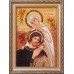 Святые Петр и Феврония Муромские, покровители семьи - икона с янтарем (ар-367)