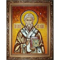 Тарасий Константинопольский - икона из янтаря (ар-85)
