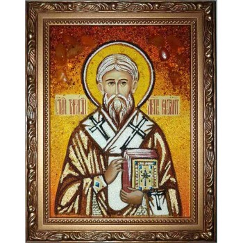 Тарасий Константинопольский - икона из янтаря (ар-85)