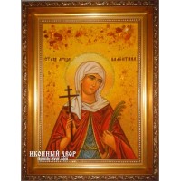 Валентина - чудова янтарна ікона ручної роботи (ар-173)