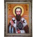 Василий Великий - икона из янтаря, ручная работа (ар-263)