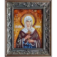 Великомучениця Марина (Маргарита) Антіохійська - ікона з янтаря (ар-358)