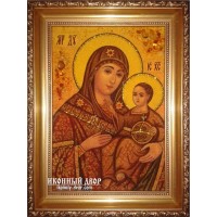 Віфлеємська Божа Матір - Чудотворна янтарна ікона ручної роботи (ар-119)