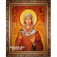 Вікторія (Ніка) - іменна ікона ручної роботи з бурштину (ар-209)