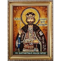 Юрій - Красива іменна ікона з янтаря (ар-161)