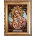 Жировицкая ікона Богородиці - ікона з янтаря (ар-93)