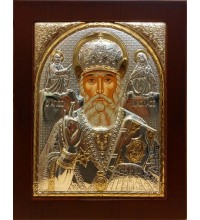 Святий Миколай Чудотворець - Ікона в рамці з дерева 156*190 мм (009KRG)