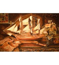 Картина из янтаря Кораблик (rb-16)