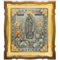 Ікона Богородиці Усіх Скорботних Радість - ікона зі сріблом (k-47)